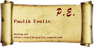 Paulik Evelin névjegykártya